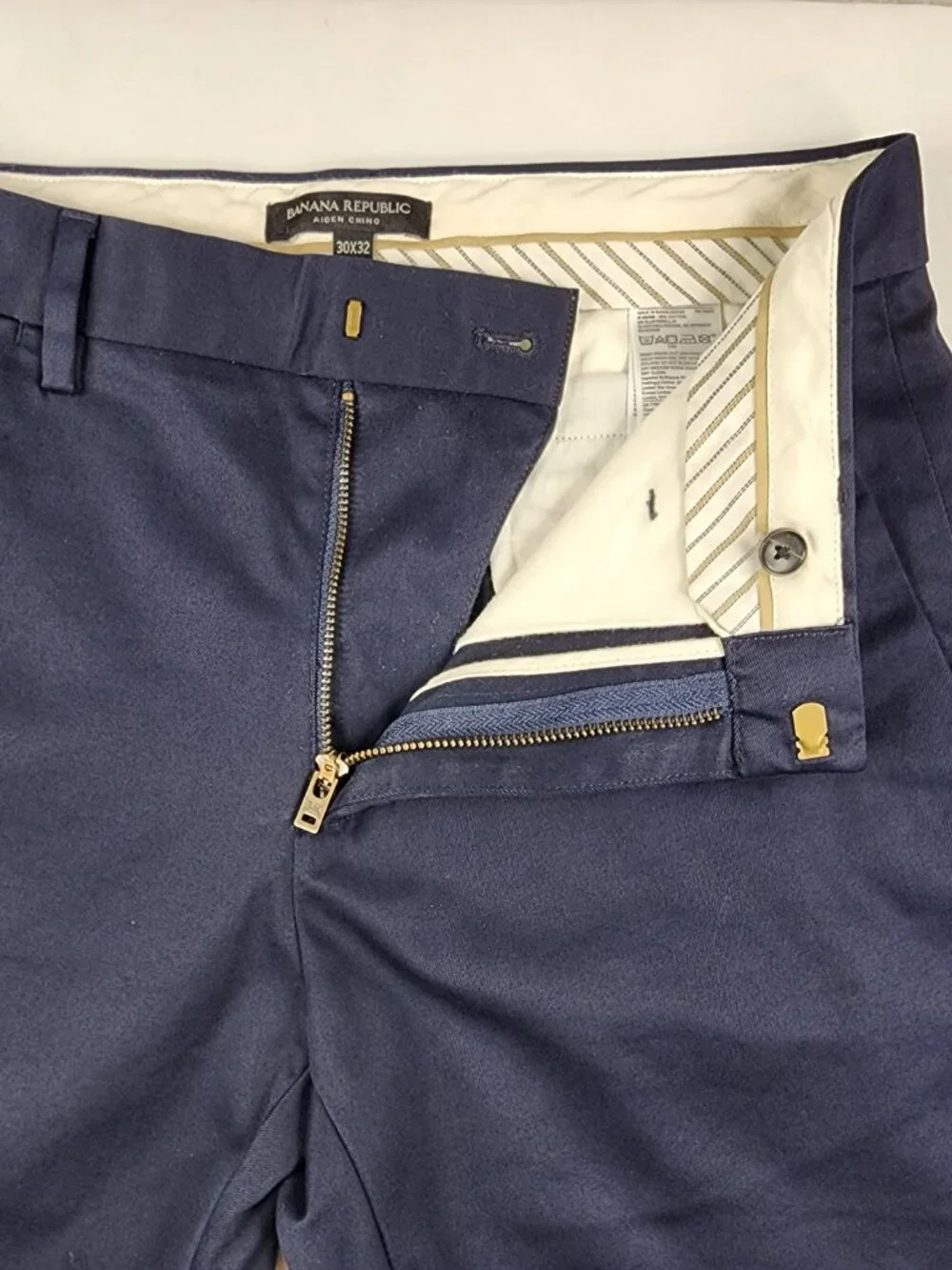 Banana Republic Mens 30x32 Navy Blue Aiden Chino Performance Comfort Pants EX